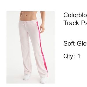 Pink Juicy Couture Velvet track pants